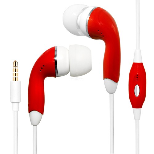 Red universal 5mm earphones - universal,